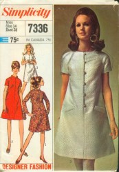 7336 67 SS-LS COLLAR / ZIP/ BUTTON OR NOT DRESS PATTERN 12, 14